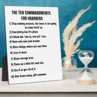HOARDERS TEN COMMANDMENTS PLAQUE