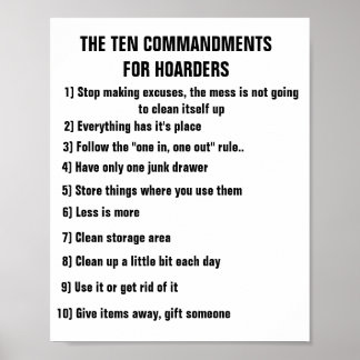 HOARDERS TEN COMMANDMENTS POSTER