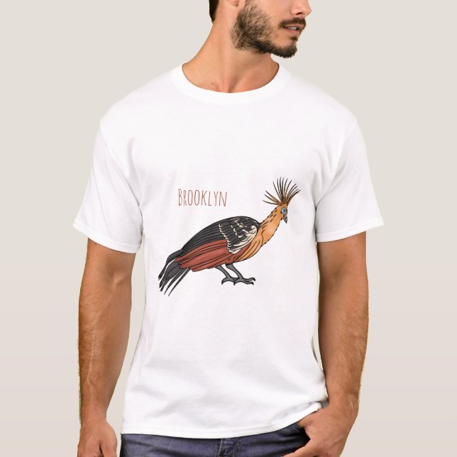 Hoatzin bird cartoon illustration T-Shirt (Front)