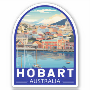 Hobart Australia Travel Art Vintage