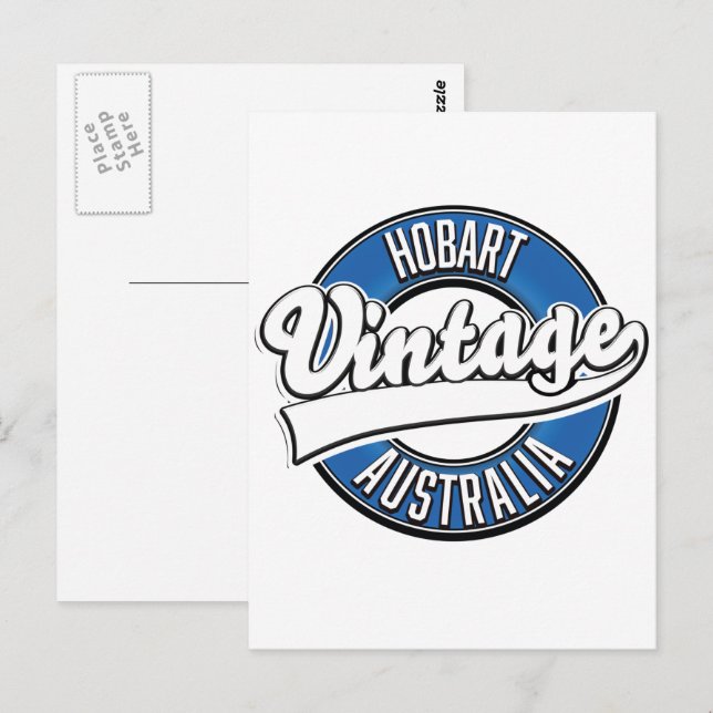 Hobart australia vintage style logo postcard (Front/Back)