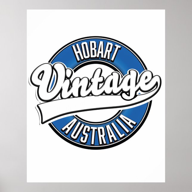 Hobart australia vintage style logo poster (Front)