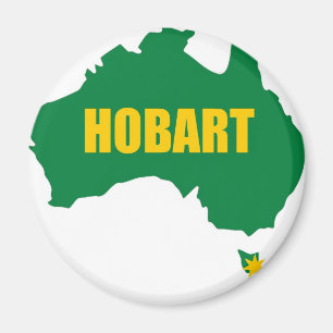 Hobart Green and Gold Map Fridge Magnet