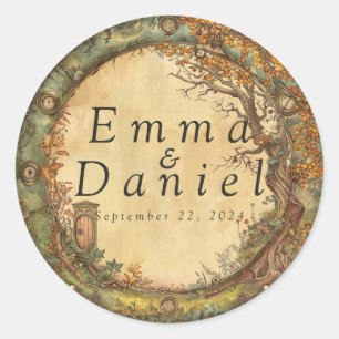 Hobbiton Haven Wedding Classic Round Sticker