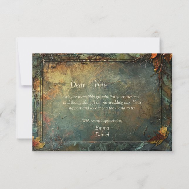 Hobbiton Haven Wedding Thank You Card (Front)