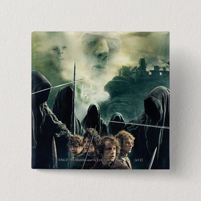 Hobbits Ready to Battle 15 Cm Square Badge (Front)