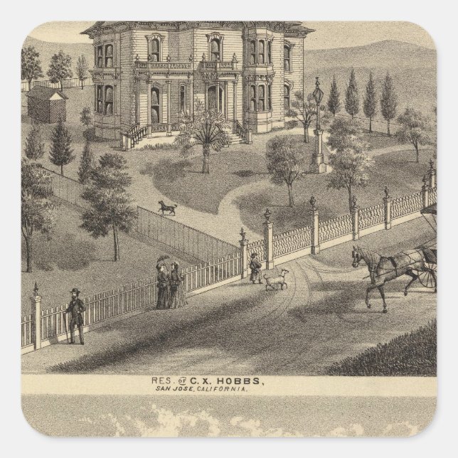 Hobbs, Bradley residences Square Sticker (Front)