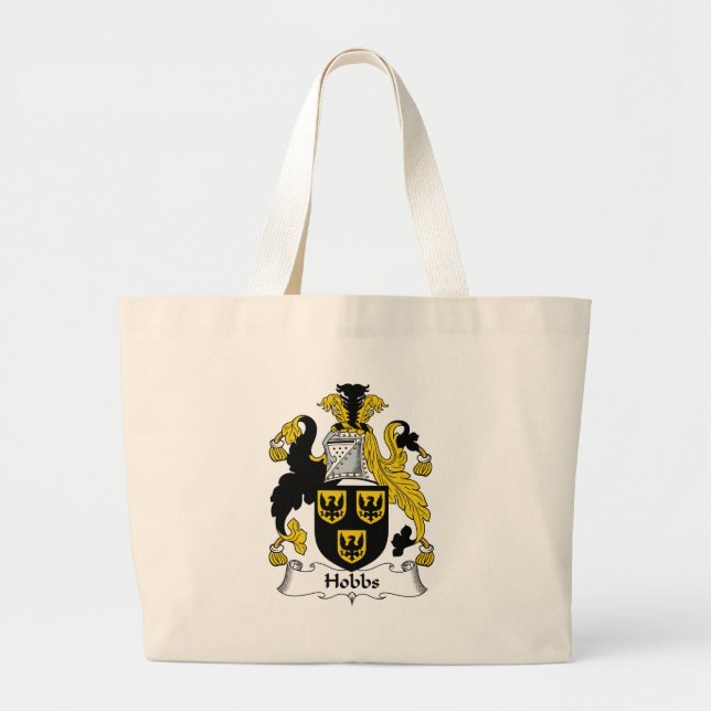 Hobbs Family Crest Large Tote Bag (Front)