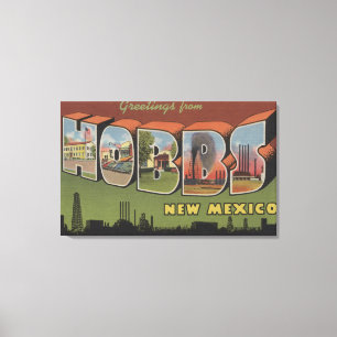 Hobbs, New Mexico - Large Letter Scenes 2 Canvas Print