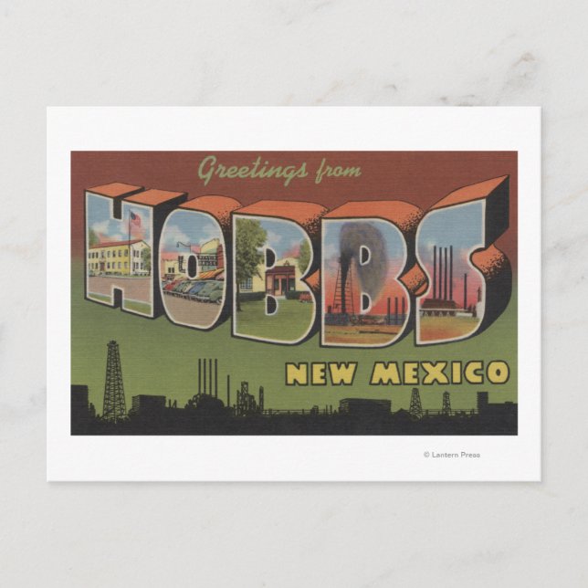 Hobbs, New Mexico - Large Letter Scenes Postcard (Front)