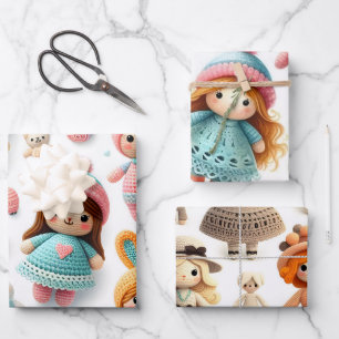 Hobby Craft Business Crocheting dolls toy for her Wrapping Paper Sheet