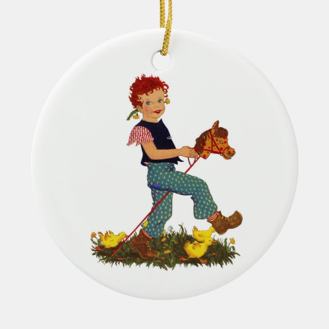 Hobby Horse Ceramic Tree Decoration (Front)