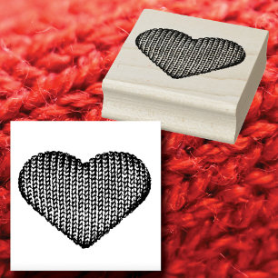 Hobby Knit Heart Rubber Stamp
