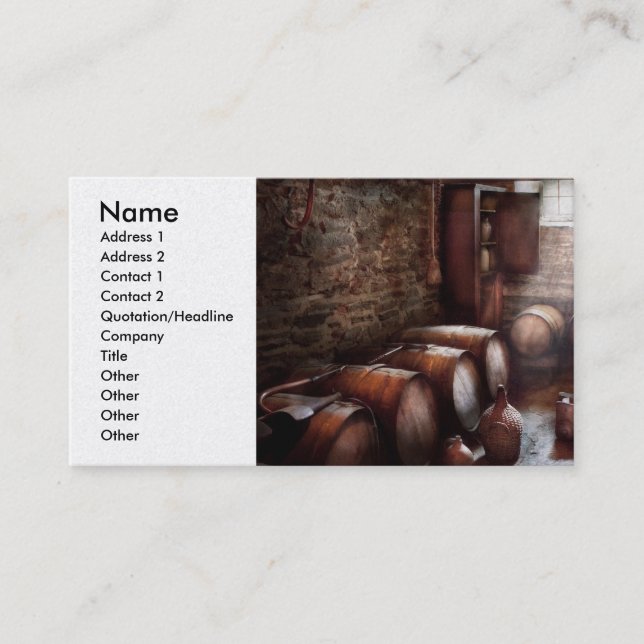 Hobby - Wine - The Wine Cellar Business Card (Front)