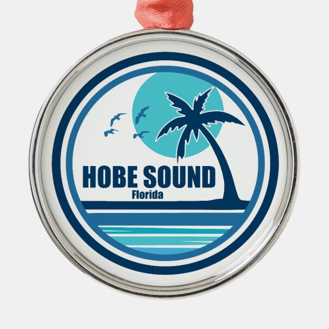 Hobe Sound Florida Palm Tree Birds Metal Tree Decoration (Front)
