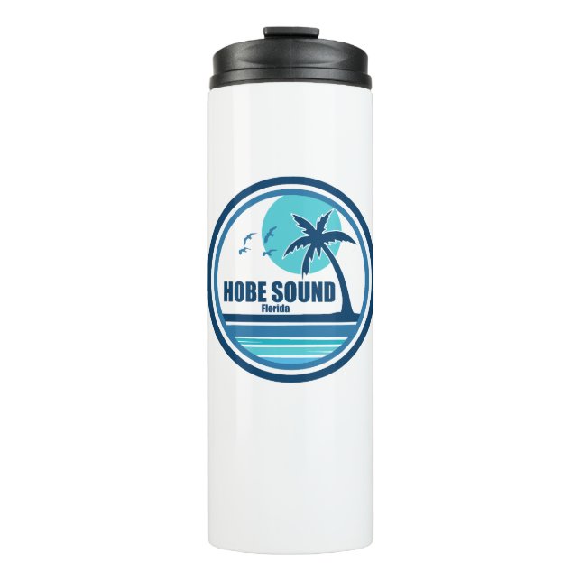 Hobe Sound Florida Palm Tree Birds Thermal Tumbler (Front)