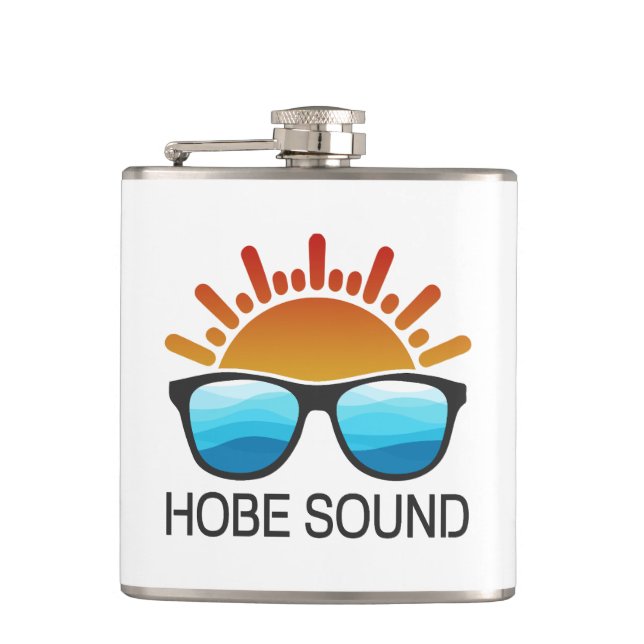 Hobe Sound Florida Sunglasses Hip Flask (Front)