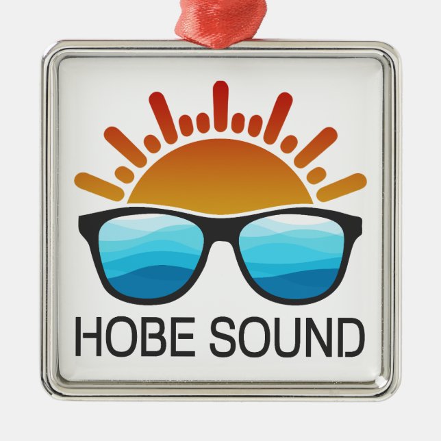Hobe Sound Florida Sunglasses Metal Tree Decoration (Front)