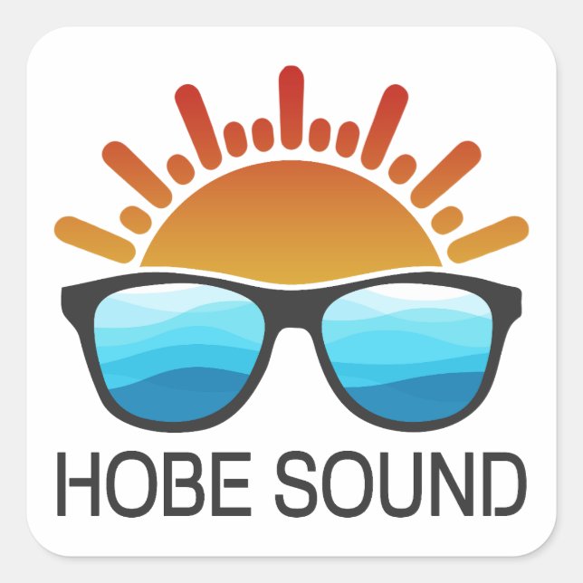 Hobe Sound Florida Sunglasses Square Sticker (Front)