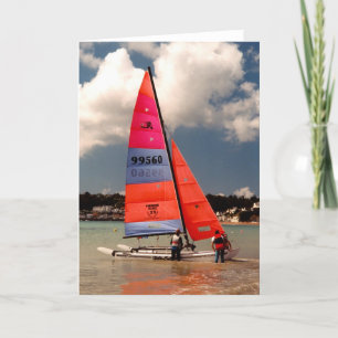 Hobie catamaran ready to sail holiday card