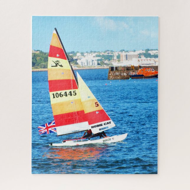 Hobie sailing boat in Jersey Jigsaw Puzzle (Vertical)