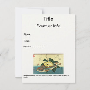 Hobo & Karei - Hiroshige's Japanese Fish Print Invitation