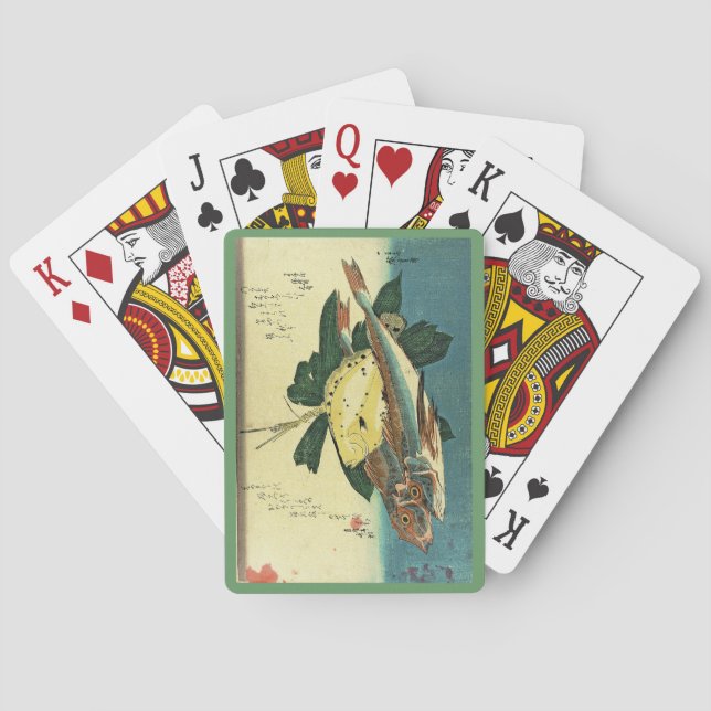 Hobo & Karei - Hiroshige's Japanese Fish Print Playing Cards (Back)