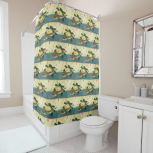 Hobo & Karei - Hiroshige's Japanese Fish Print Shower Curtain