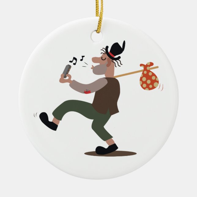 Hobo Whistle Ceramic Tree Decoration (Front)