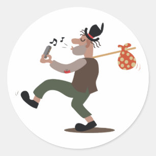 Hobo Whistle Classic Round Sticker