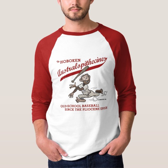Hoboken Australopithecines - baseball shirt (Front)