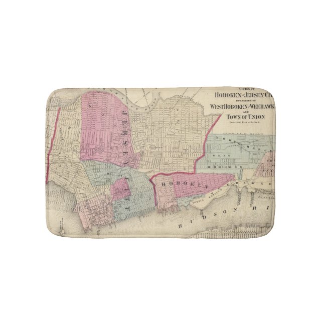 Hoboken, Jersey City Bath Mat (Front)