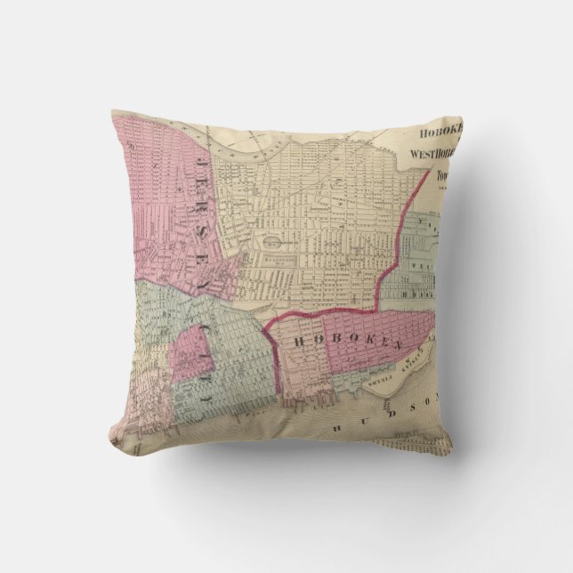 Hoboken, Jersey City Cushion (Front)