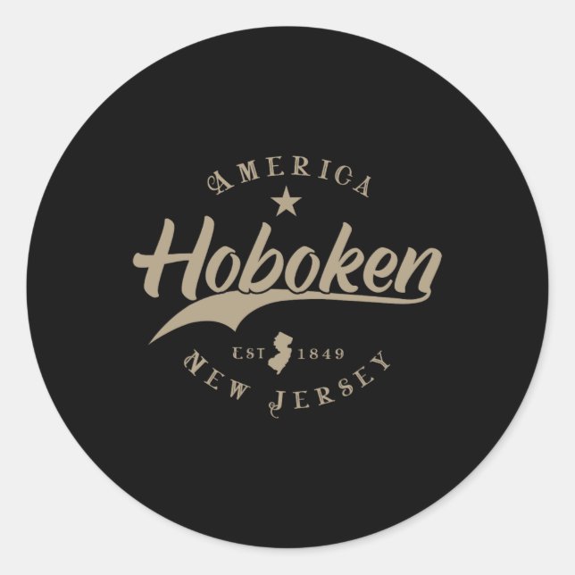 Hoboken New Jersey  Classic Round Sticker (Front)