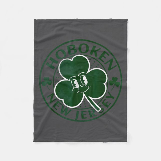 Hoboken New Jersey Irish Shamrock Nj Retro Souveni Fleece Blanket (Front)