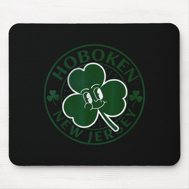 Hoboken New Jersey Irish Shamrock Nj Retro Souveni Mouse Mat (Front)