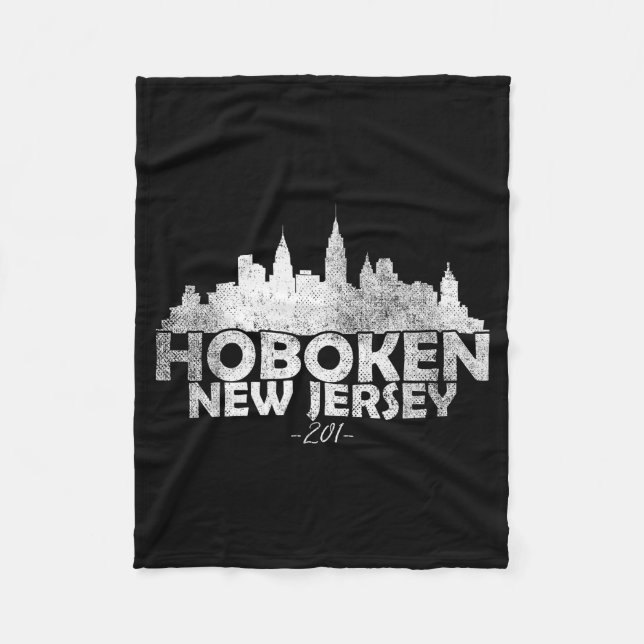 Hoboken New Jersey Nj _ Skyline  Fleece Blanket (Front)