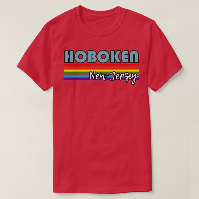 Hoboken New Jersey Pride  Hoboken LGBT Gift LGBTQ  T-Shirt (Design Front)