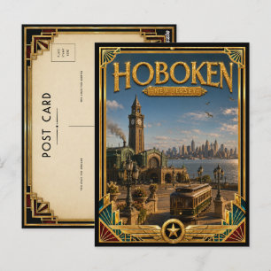 Hoboken New Jersey Vintage Art Deco Golden Age Postcard
