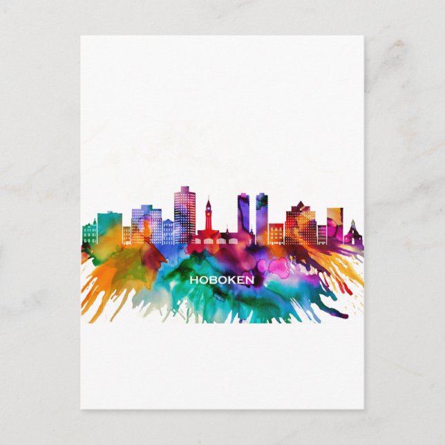 Hoboken Skyline Holiday Postcard (Front)