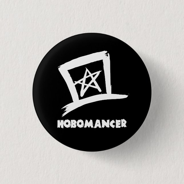 Hobomancer Hobo Sign Button (Front)