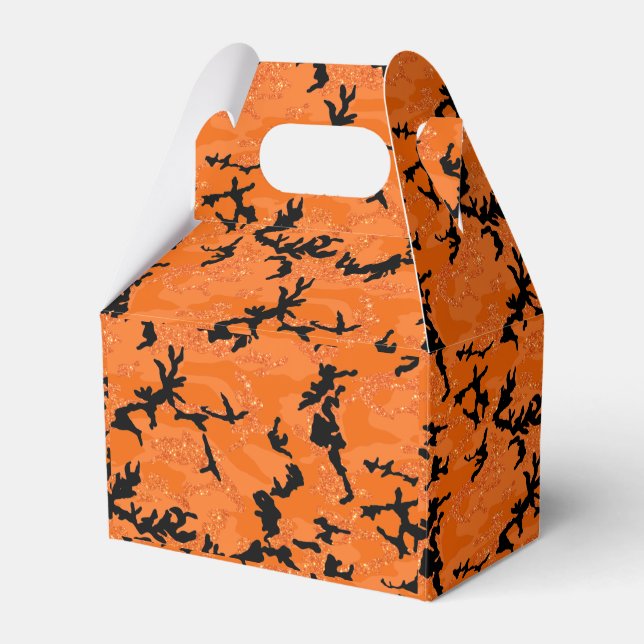 HOC Orange Glitter Halloween Edition Camo Favour Box (Front Side)