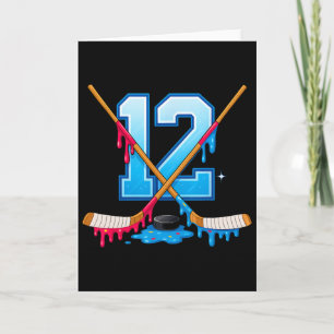 Hockey 12 Year Old Ice Cream Drip Youth 12th Birth Card