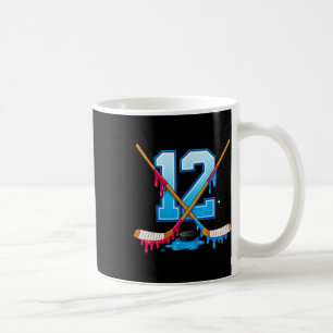 Hockey 12 Year Old Ice Cream Drip Youth 12th Birth Coffee Mug