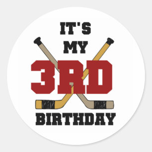 Hockey 3rd Birthday Tshirts and Gifts Classic Round Sticker