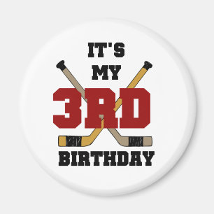 Hockey 3rd Birthday Tshirts and Gifts Magnet