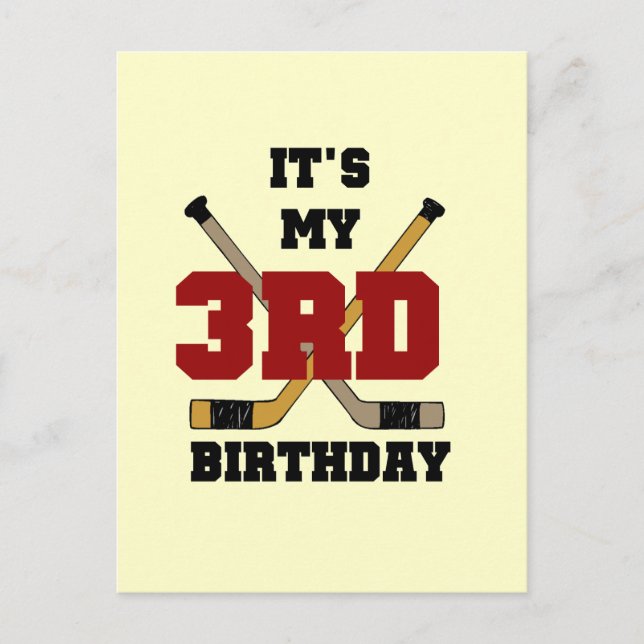 Hockey 3rd Birthday Tshirts and Gifts Postcard (Front)