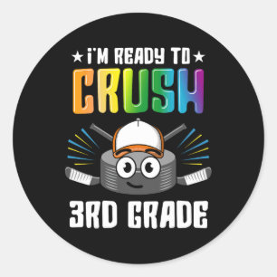 Hockey 3rd Grade Back To School Boys Kids Girls Te Classic Round Sticker
