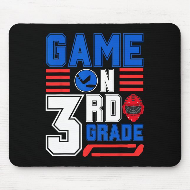 Hockey 3rd Grade Game Day Ck To School For Boys Gi Mouse Mat (Front)