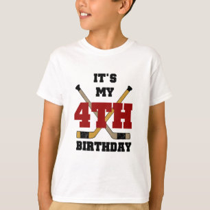 Hockey 4th Birthday Tshirts and Gifts